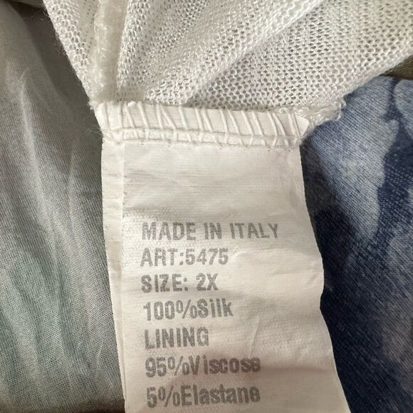 Elena Baldi‎ Italy Open Floral Silk Drape Front Jacket Lightweight Size 2X - Picture 5 of 7